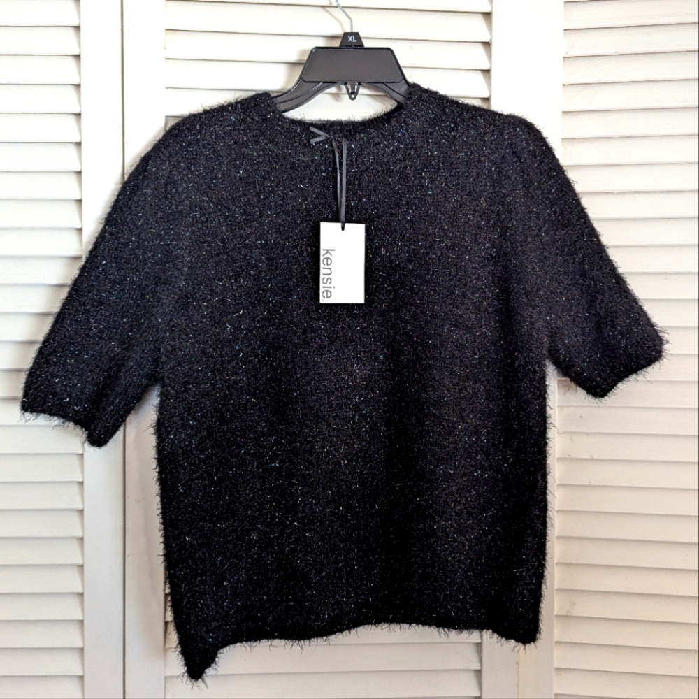 NWT Kensie Black Fuzzy Sweater